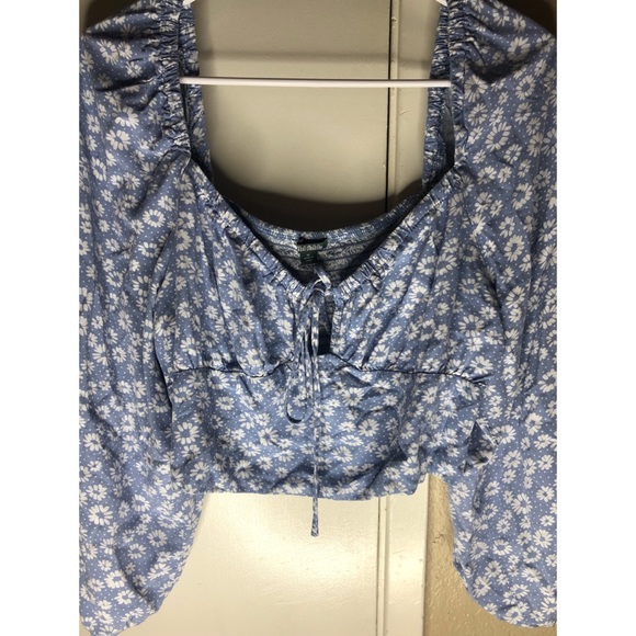 Wild Fable Long Sleeve Floral Crop Top XL - Picture 3 of 6